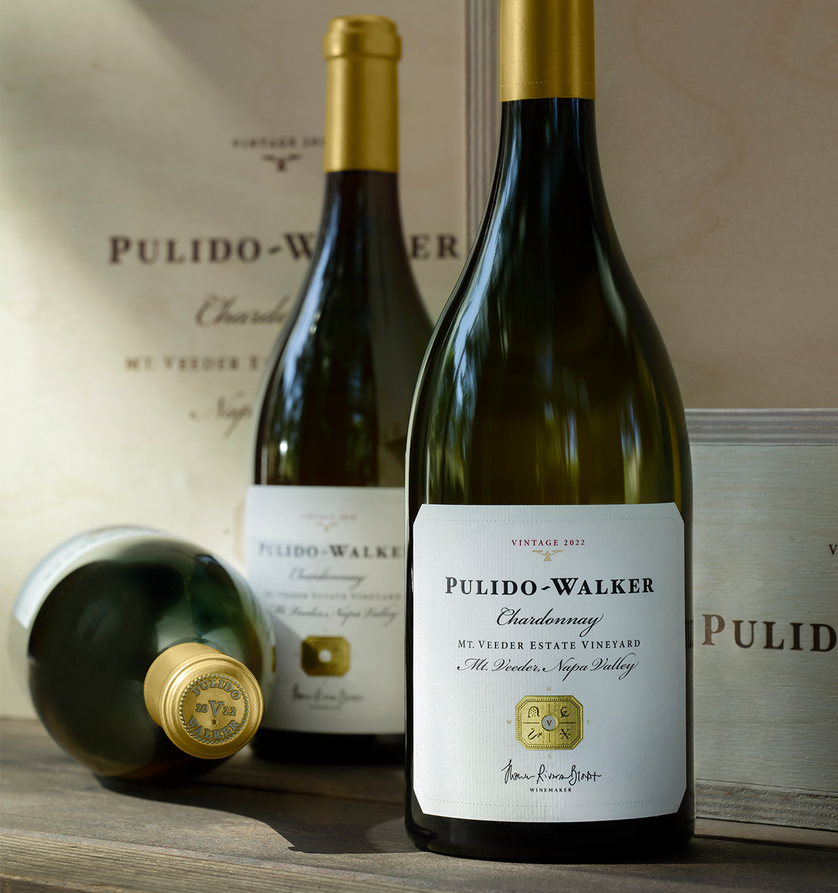 PulidoWalker Mt Veeder Chardonnay bottles